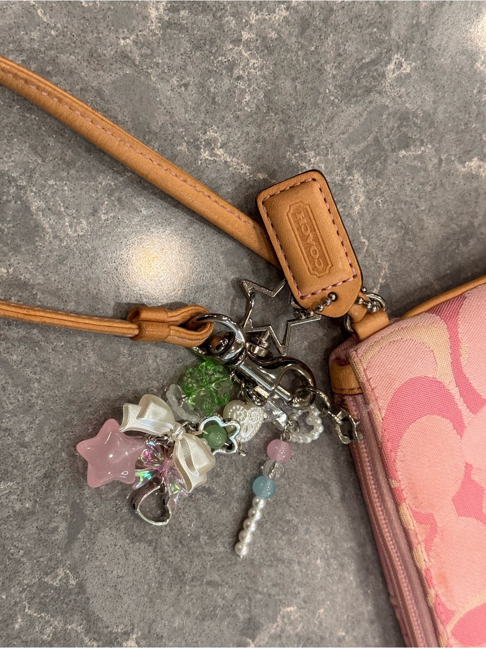 Coach Pink Signature Optic Wristlet - Picture 3 of 5